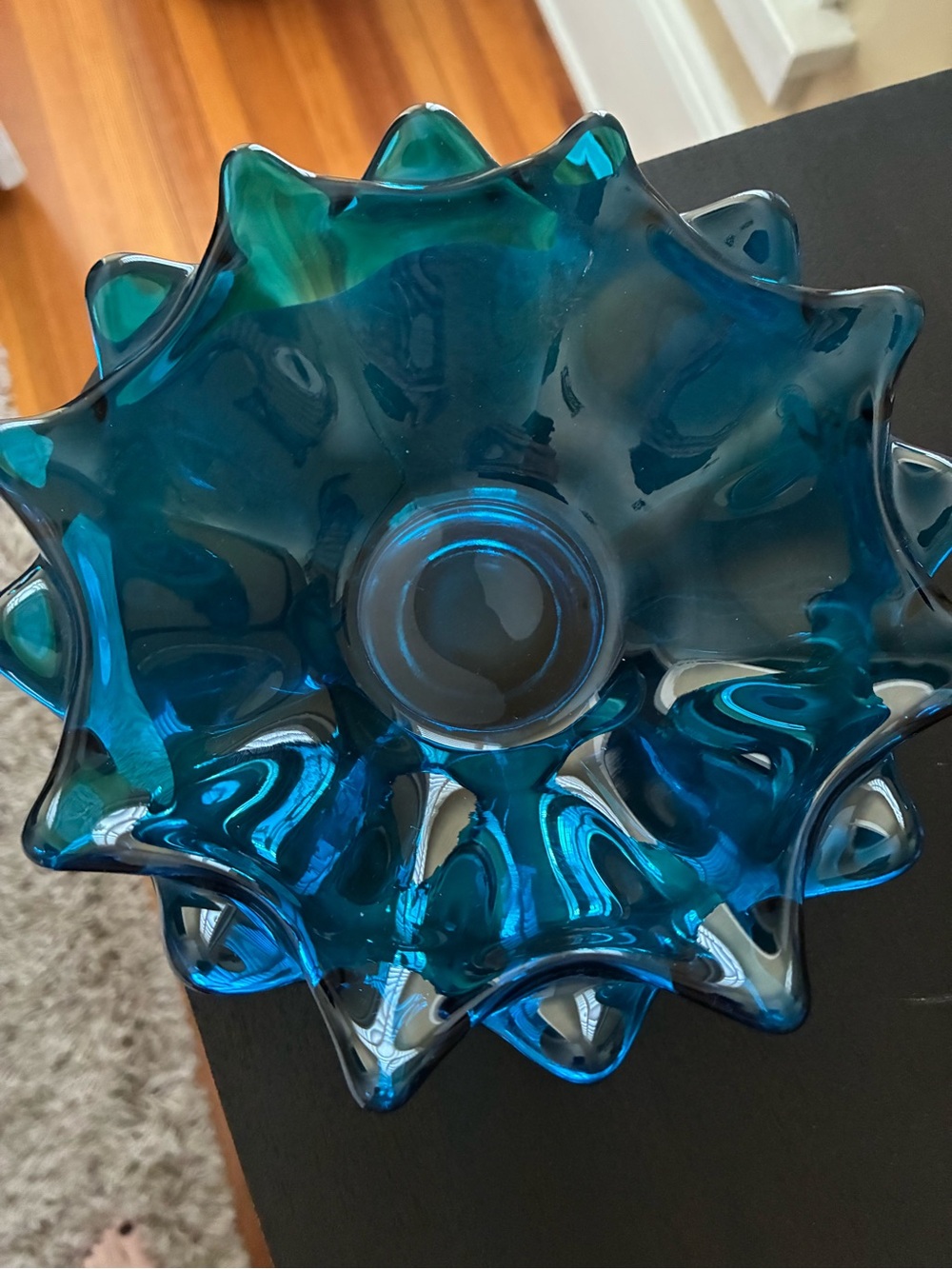1960’s Viking Bluenique Glass Bowl Candy Dish - Picture 4 of 6